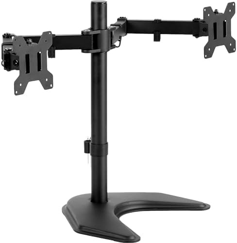 Freestanding dual screen desk stand