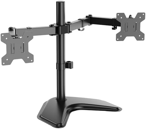 Freestanding dual monitor desktop stand