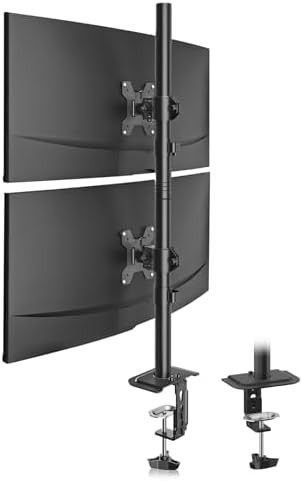 Dual Vertical Monitor Mount with Tall Pole