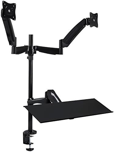Dual monitor and keyboard standing workstation