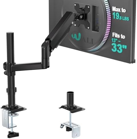 Tall Single Gas Spring Monitor Arm