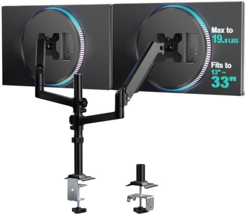 Tall dual gas spring monitor desk mount