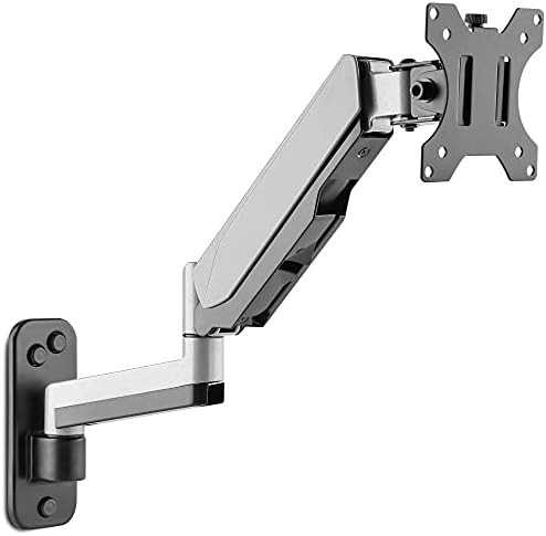 Extended Silver Wall Mount Monitor Arm