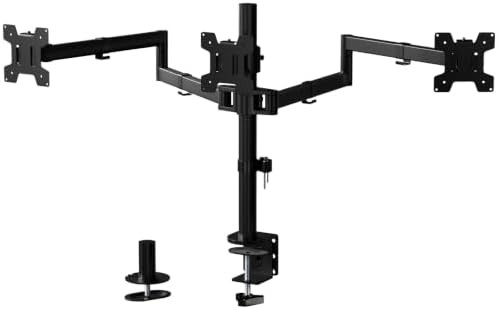 Triple monitor height adjustable mount