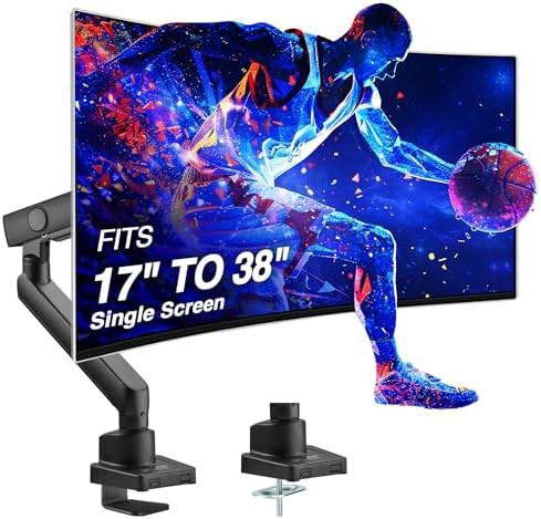 Premium Black Single Monitor Desk Mount