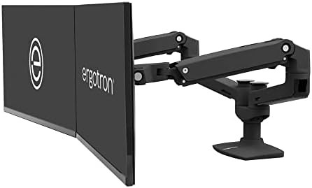 Matte black LX dual monitor tall pole mount