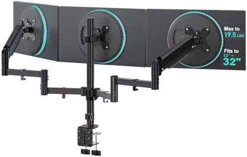 Triple gas spring monitor mount for screens