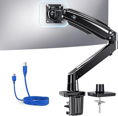 Ultrawide single monitor mount with USB port