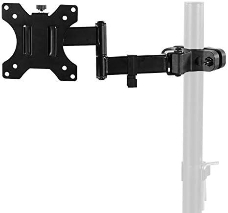 Black pole mount monitor arm for screens
