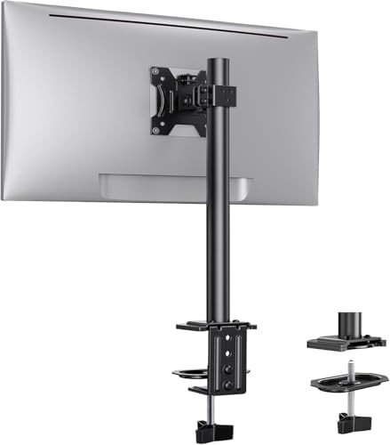 Single monitor mount with clamp base