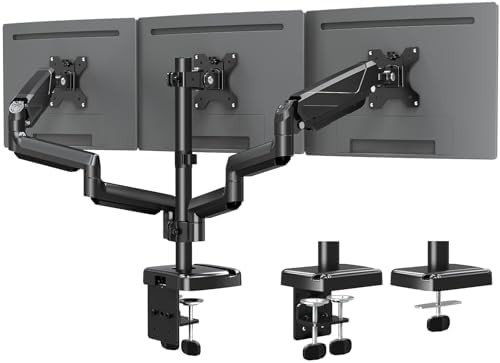 Triple articulating screen desk mount