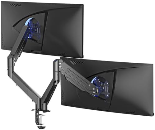 Dual Gas Spring Monitor Arm in Black