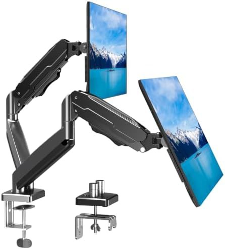Dual Height Adjustable Monitor Mount in Black