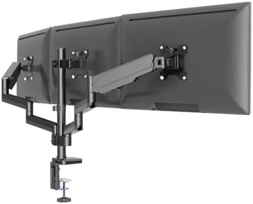 Gas spring triple monitor desk mount