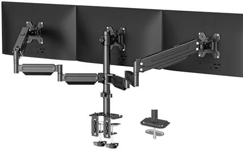 Triple Gas Spring Monitor Desk Mount