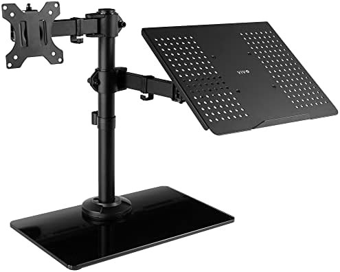 Free standing monitor and laptop combo stand