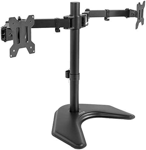 Freestanding dual screen heavy duty desk stand