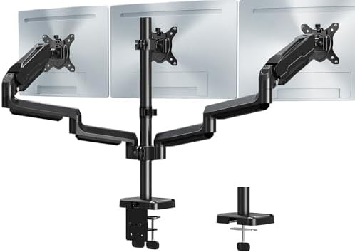Gas spring triple monitor mount stand