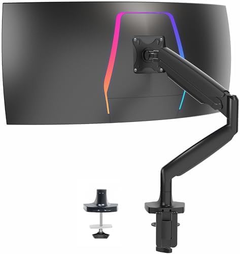 Black aluminum heavy duty ultrawide monitor arm