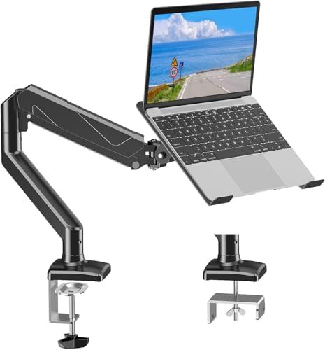Aluminum laptop and monitor dual mount