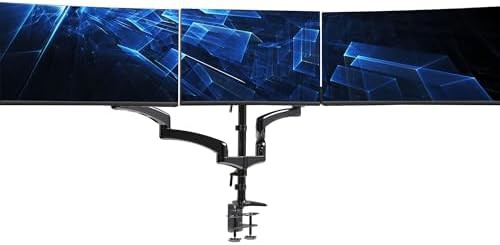 Triple pneumatic monitor mount in black
