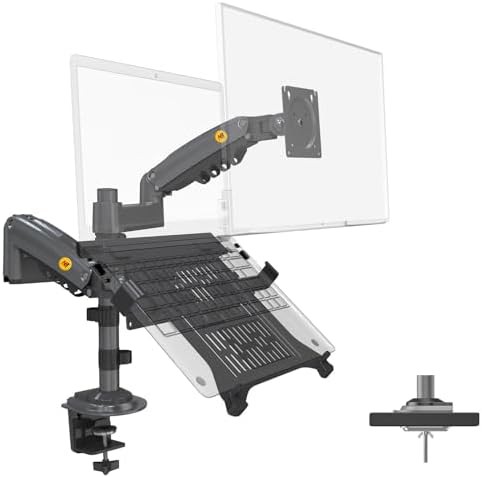 Gas Spring Laptop and Monitor Combo Arm