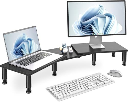 AX WABER dual monitor stand riser with storage