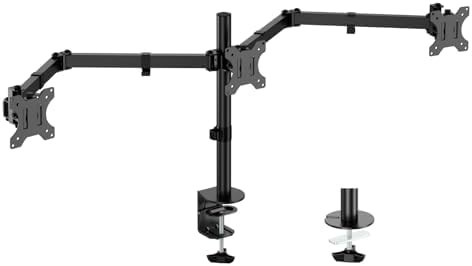 Triple monitor desk mount fits three