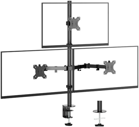 Triple monitor desk mount for screens