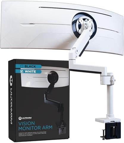 Modular heavy duty monitor arm for curved displays