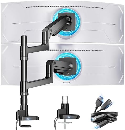 Stacked Dual Vertical Arm with USB Ports