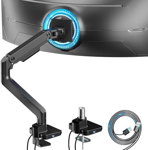 Ultrawide monitor desk arm with usb hub