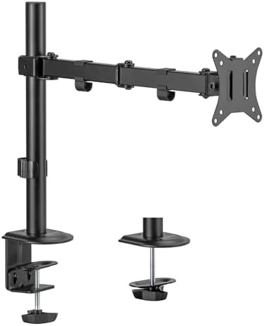 Single Steel Full Motion Black Monitor Arm