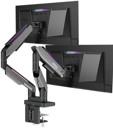 Gray RGB Dual Gas Spring Monitor Arms