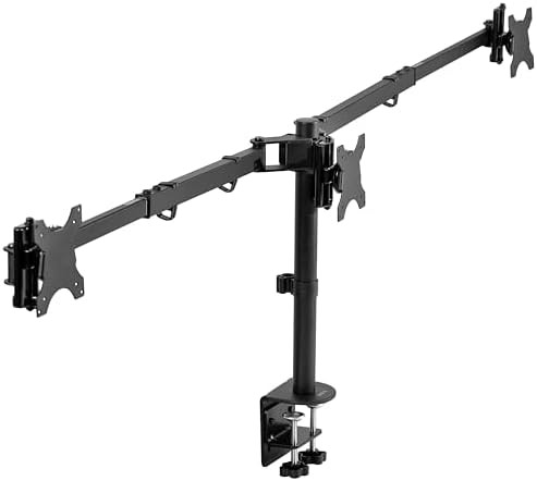 Premium triple telescoping monitor desk mount