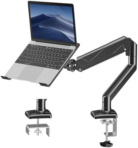 Gas Spring Monitor Arm with Laptop Tray