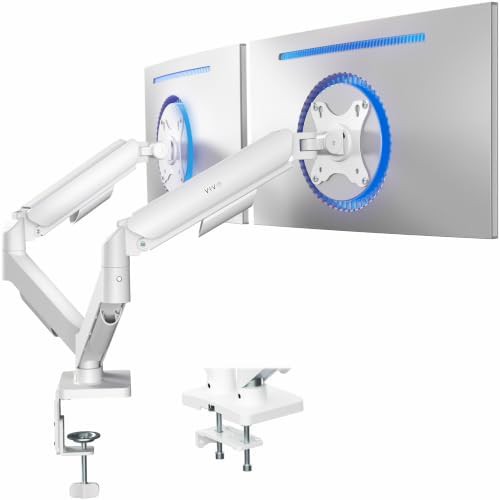 Dual White Mechanical Spring Monitor Mount