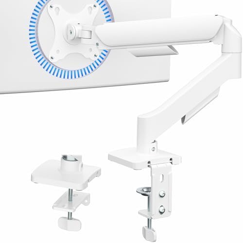 White Mechanical Spring Single Monitor Arm