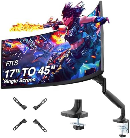 Mechanical Spring Black Monitor Desk Mount