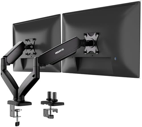 Dual Gas Spring Office Monitor Desk Mount