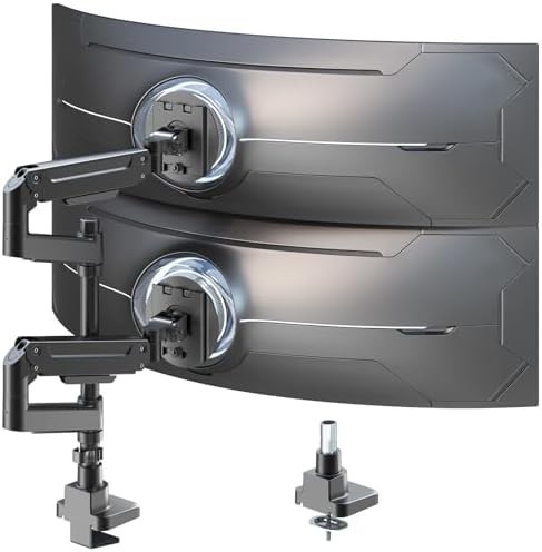 Vertical Stack Heavy Duty Dual Monitor Arm