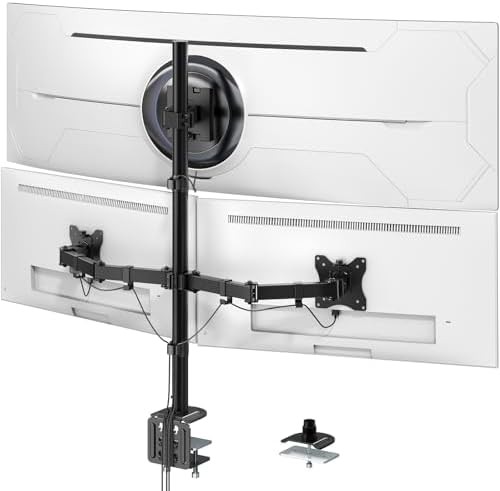 Triple Steel Ultrawide and Standard Monitor Mount