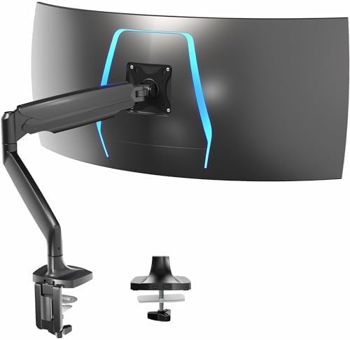 Height adjustable single ultrawide desk mount