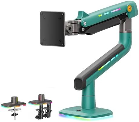 Green Gaming Monitor Arm with RGB Lighting