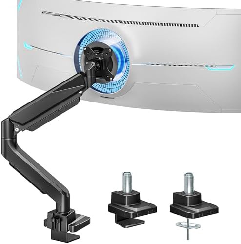 Black heavy duty single monitor mount