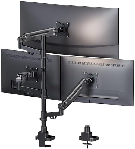 Triple Ultrawide Gas Spring Monitor Mount