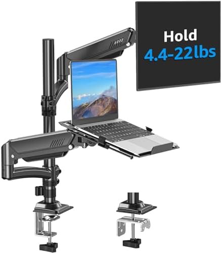 Tall laptop and monitor desk mount