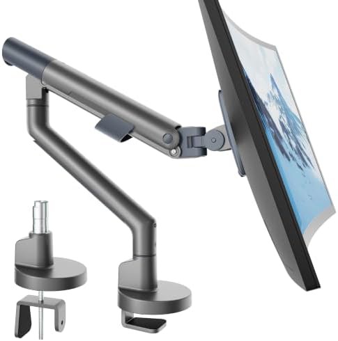 Gray aluminum single monitor arm 17-40 in