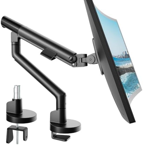 Black aluminum mechanical spring monitor arm