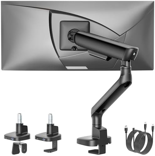 Mechanical spring single monitor arm usb black 40
